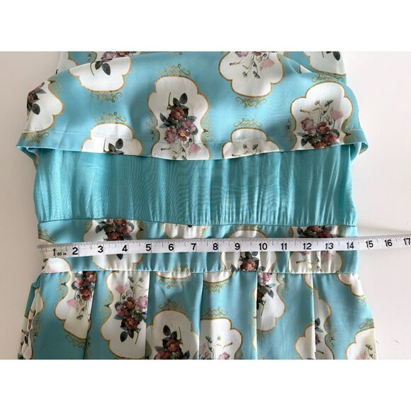 NWT Anthropologie Panjak & Nidhi Floral Medallion Pleated Sleeveless Blue Dress - Picture 15 of 15